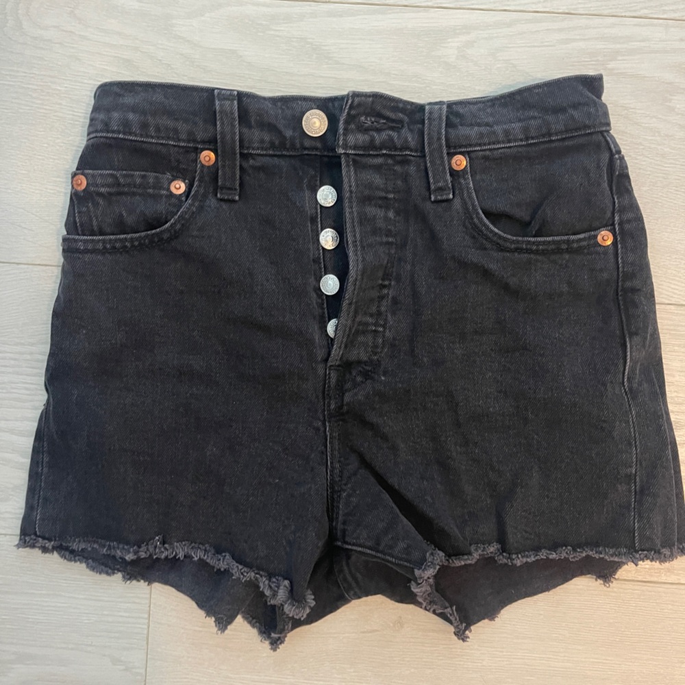 Levi's Black Ribcage Jean Shorts